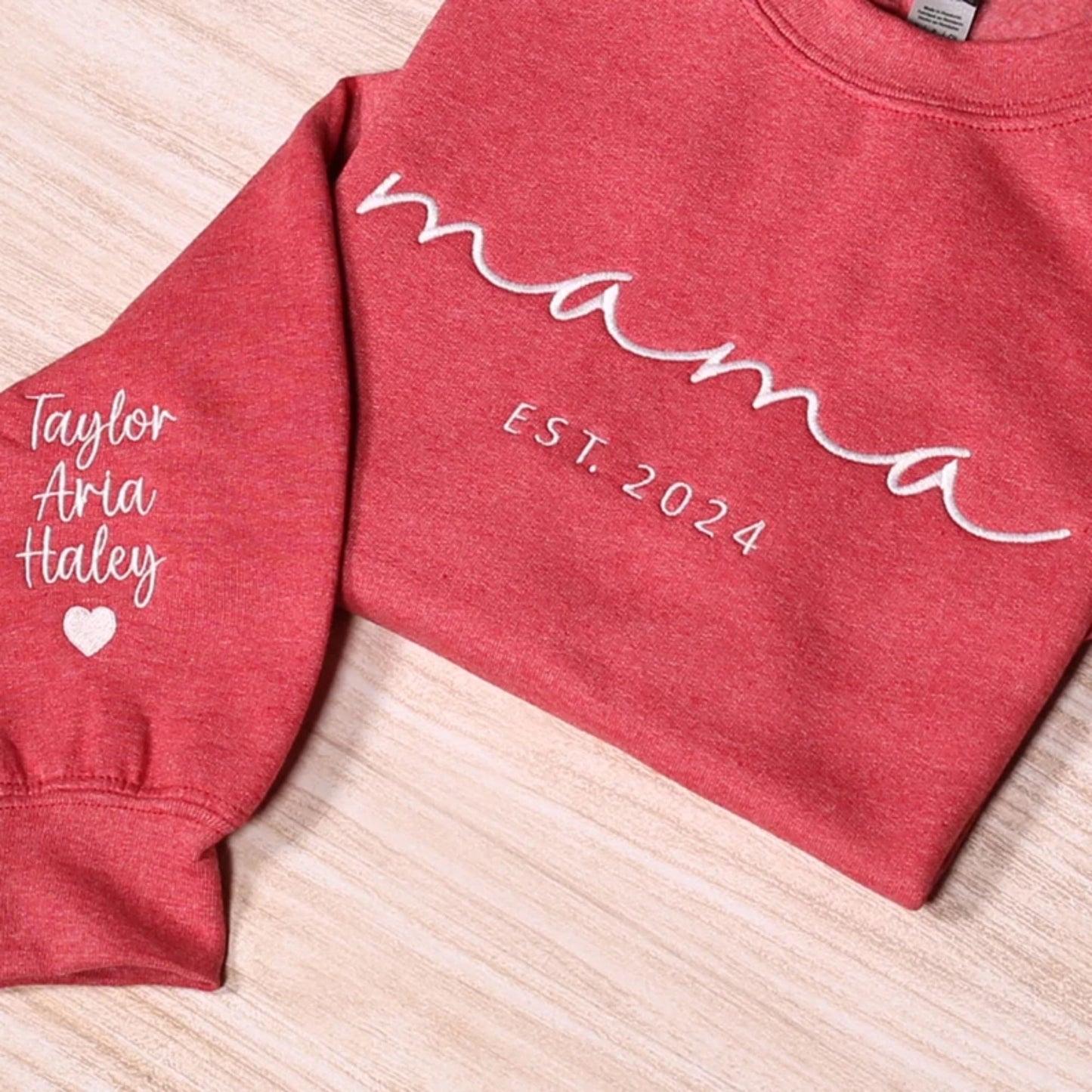 Individuell besticktes Mama Sweatshirt mit Kindernamen