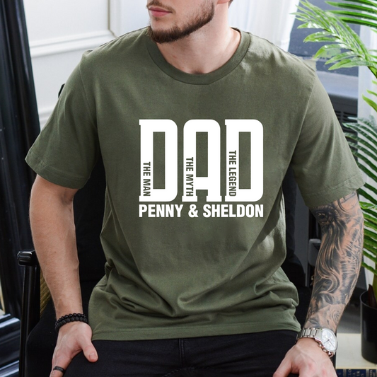 Personalisiertes Papa-Shirt mit Kindernamen - Geschenk zum Vatertag und Weihnachten