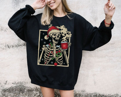 Dead Inside Skelett Weihnachts Sweatshirt – Weihnachtsgeschenk