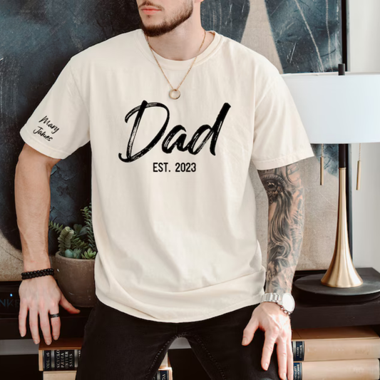 Personalisiertes Jahr Dad Shirt  Mit Liebsten Namen