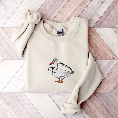 Besticktes Krankenschwester Silly Goose Sweatshirt - Geschenk für Krankenschwestern, Silly Goose Hoodie für Krankenschwestern