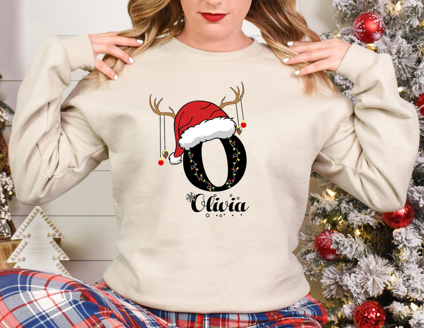 Personalisierter Familien-Weihnachts-Sweatshirt mit Namen