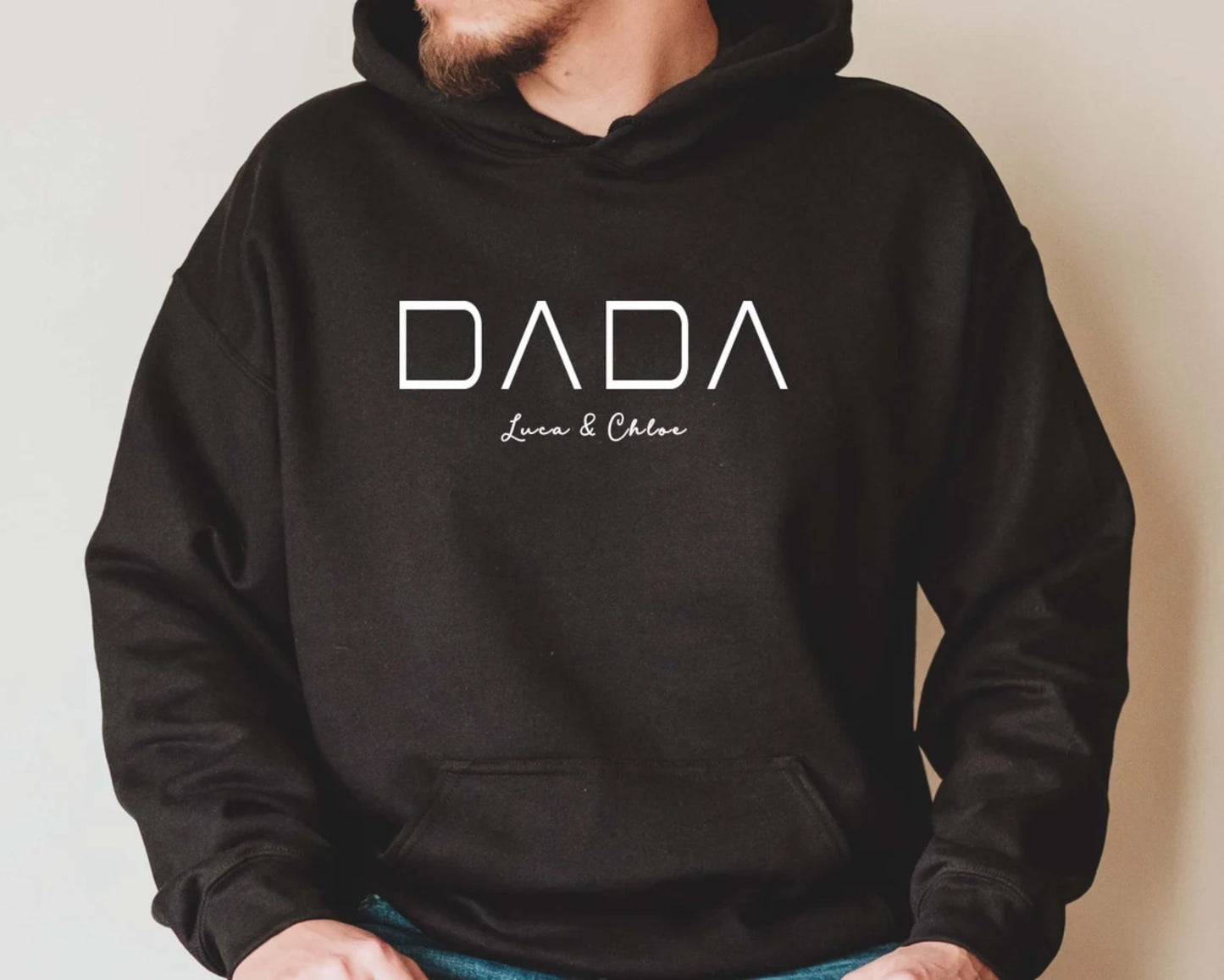 Personalisiertes Papa-Hoodie mit den Namen der Kinder - Geschenk für Papa