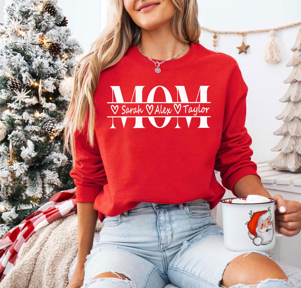 Personalisiertes Mama Sweatshirt mit Kindernamen – Mutter Geschenk für Sie