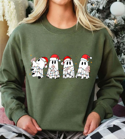 Niedliches Weihnachtsgespenst-Baum-Sweatshirt - Lustiges Weihnachtssweatshirt
