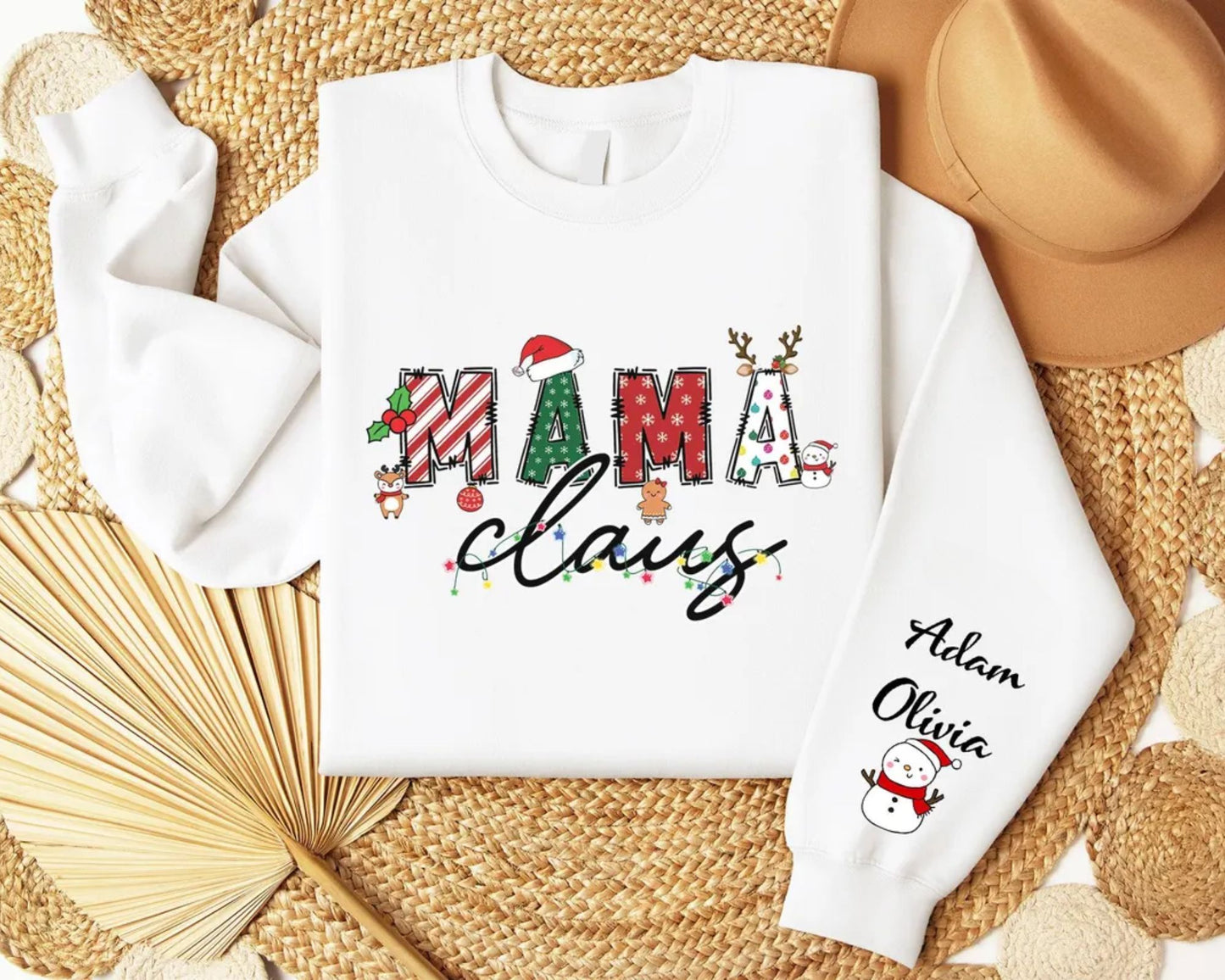 Personalisierter Mama Claus Pullover und Hoodie, Weihnachtsgeschenk für Mama