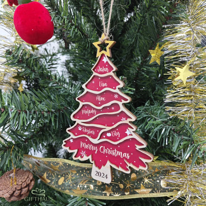 Personalisierter Familiennamen-Baumornament – Familien-Weihnachtsornament