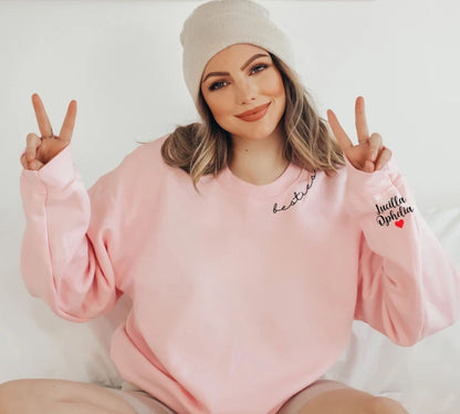 Personalisiertes Besties-Sweatshirt mit Namen, Passende Outfits für Beste Freundinnen