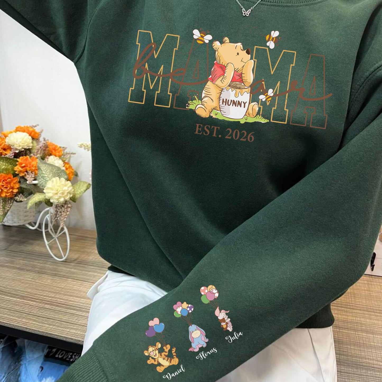 Personalisiertes Mama Bär Sweatshirt mit Kindernamen – Muttertagsgeschenk