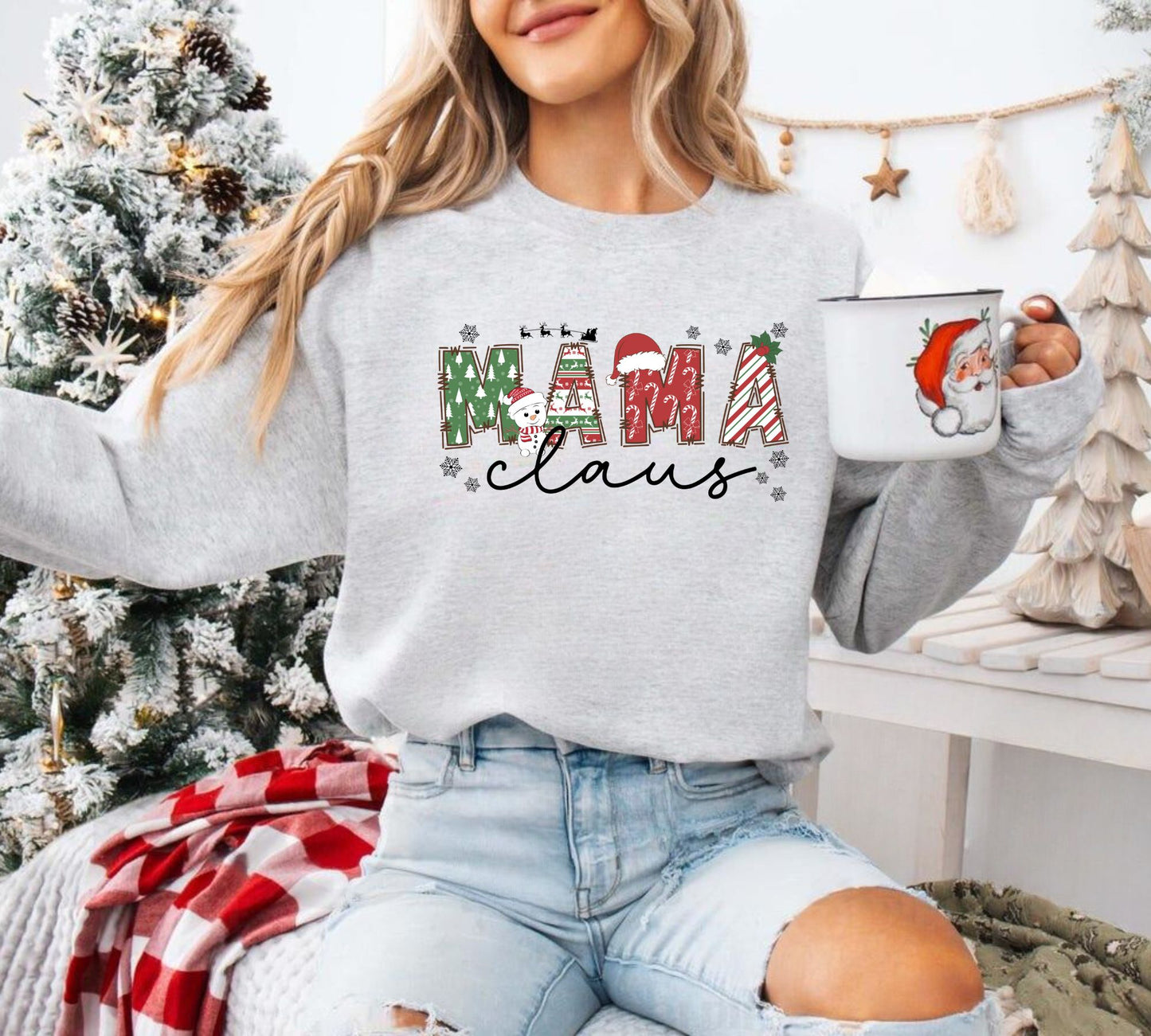 Mama Claus Sweatshirt - Christmas Mama Pullover