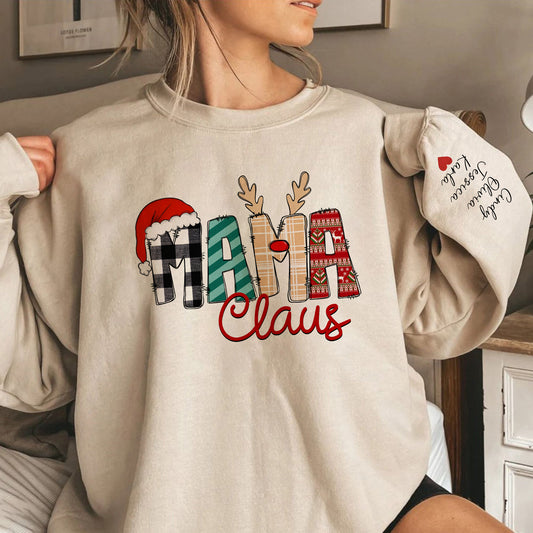 Personalisierter Mama Claus Sweatshirt und Hoodie - Persönliches Weihnachtsgeschenk für Mama