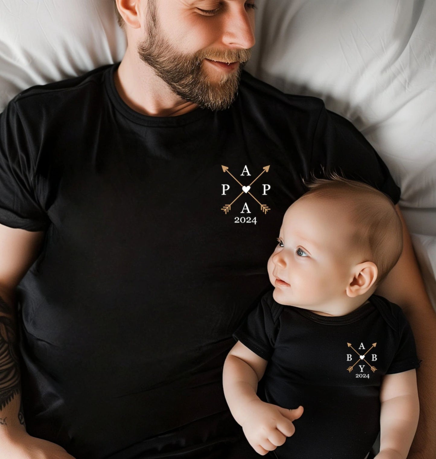 Personalisierte Familien-Outfits – Passendes Set für Vater und Baby, Weihnachtsgeschenk