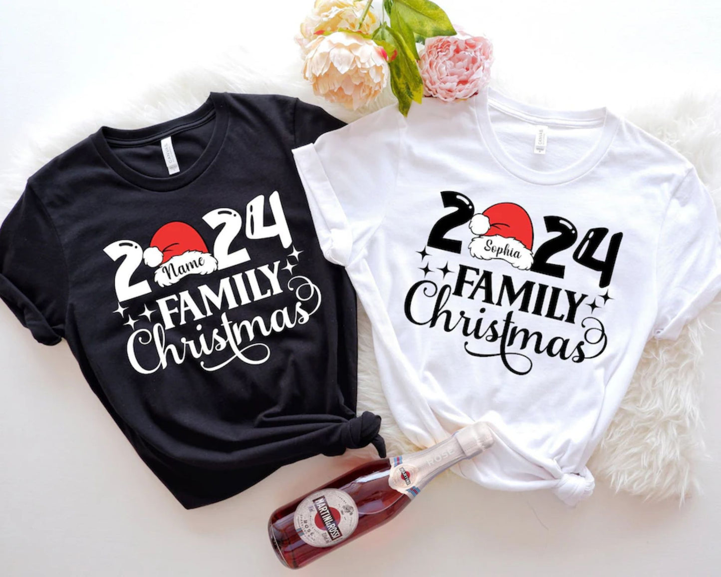 Personalisiertes Familienweihnachtsshirt mit Name 2024 - Weihnachtsgeschenke für die Familie