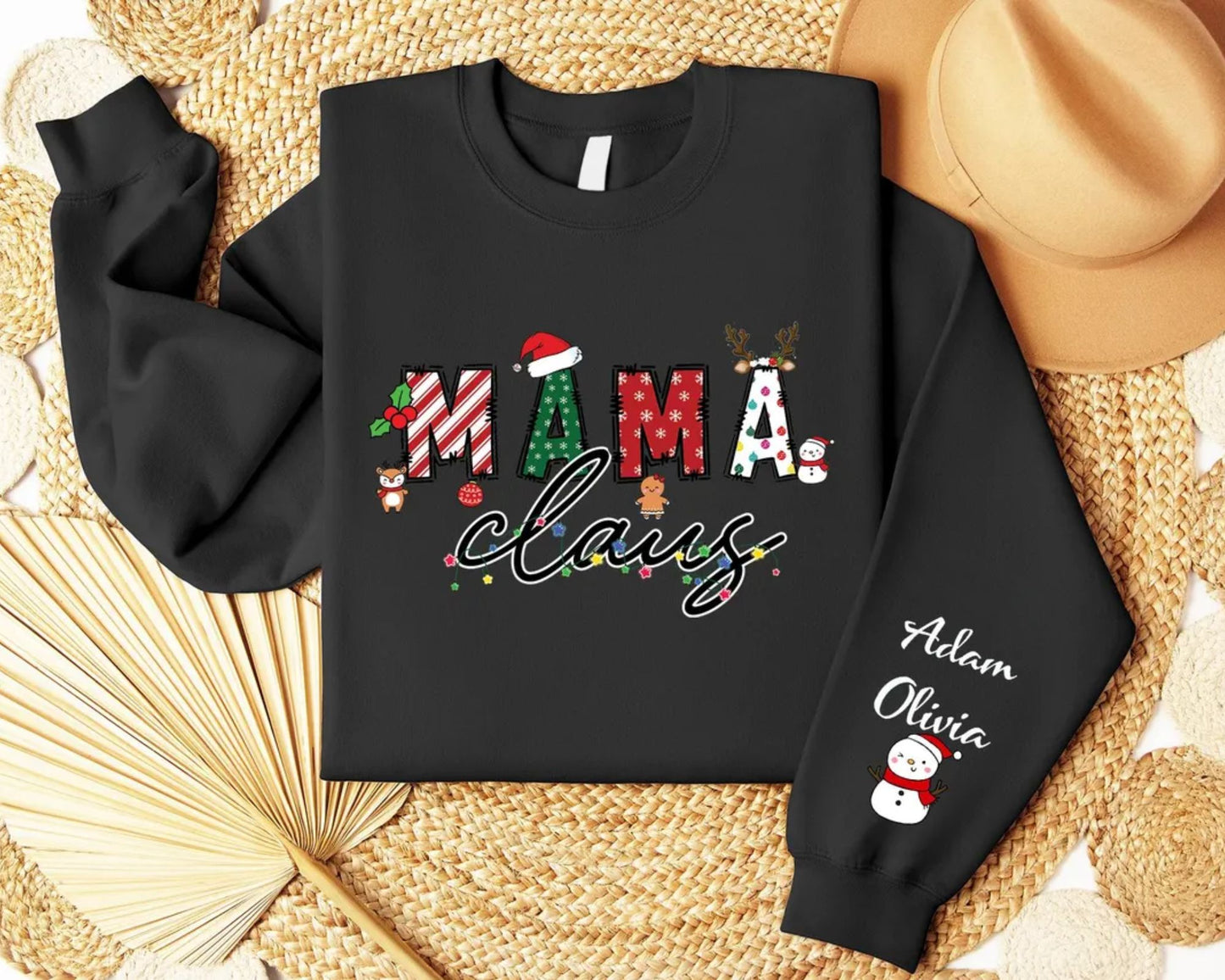 Personalisierter Mama Claus Pullover und Hoodie, Weihnachtsgeschenk für Mama