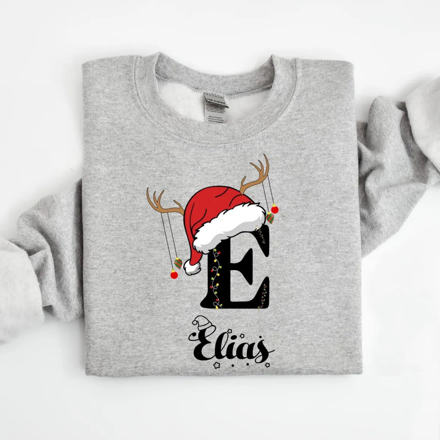 Familien-Weihnachts-Sweatshirt mit Namen, Personalisiertes Weihnachts-Familien-Hoodie
