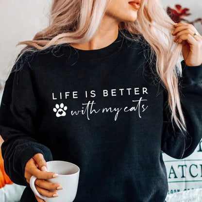 Life Is Better With My Cats Shirt, Gift for Cat Lovers