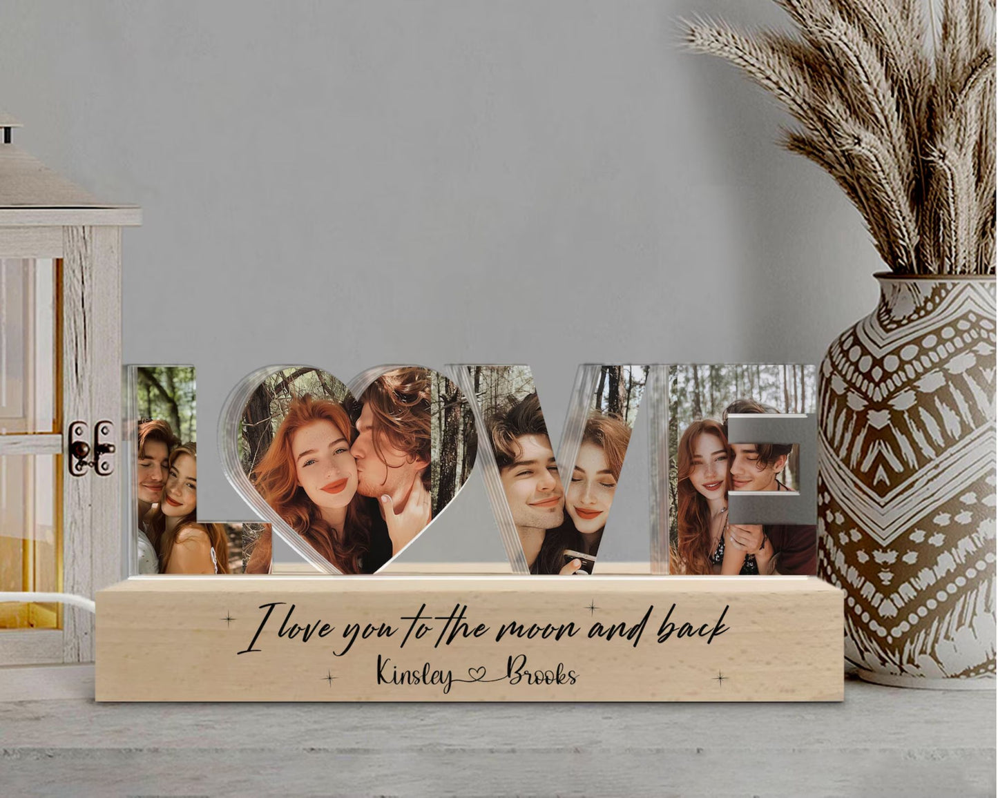 Personalisierte Paar-Foto-Collage-Nachtlampe, Jubiläumsgeschenk, Geschenk für Paare