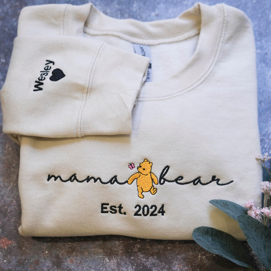 Embroidered Mama Bear Sweatshirt with Children's Names and Est. Year