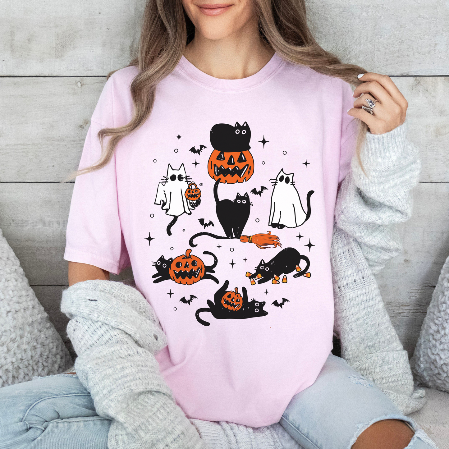 Süße Halloween-Schwarze Katze Boo Geschenk Herbst