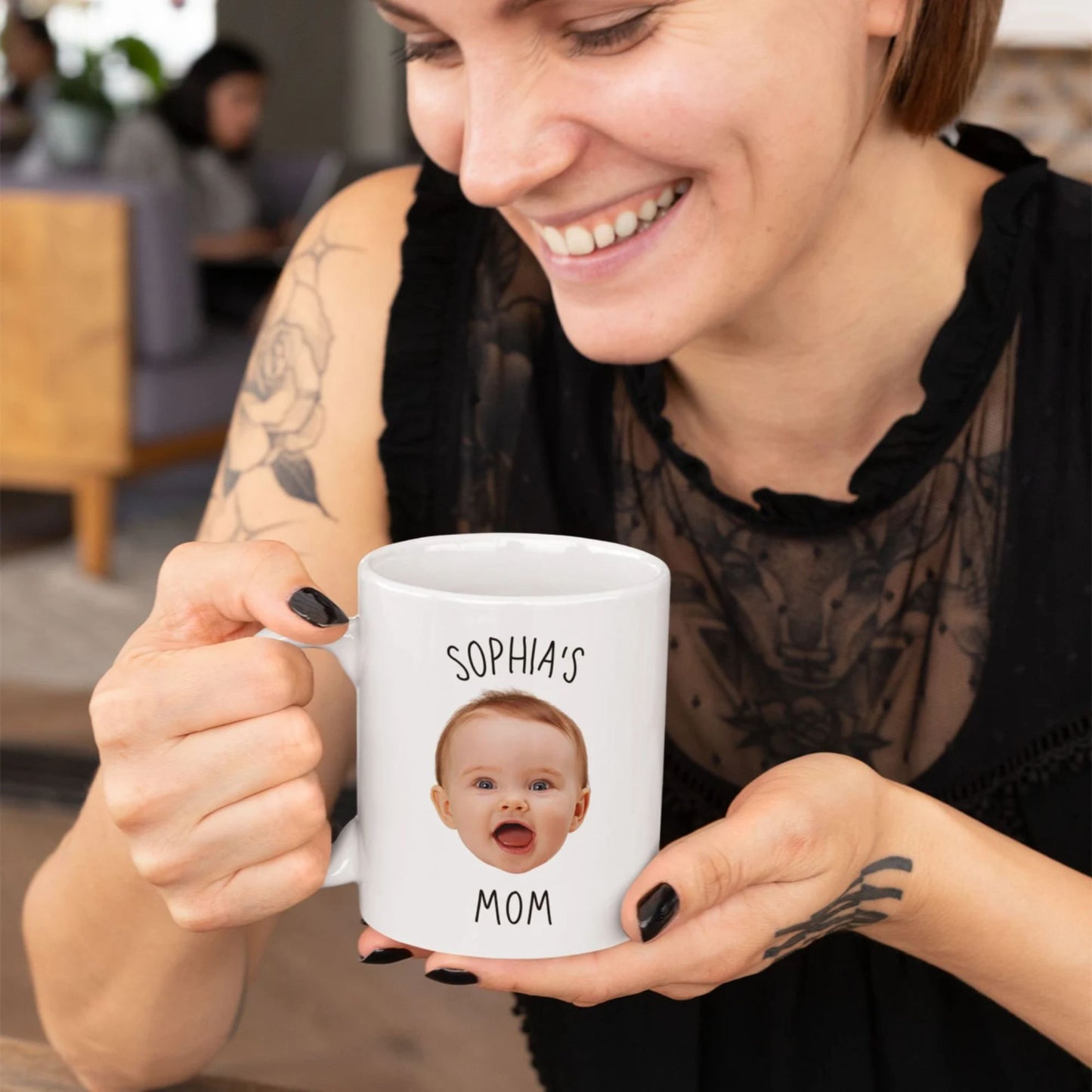 Personalisierte Baby-Gesicht-Tasse, Tasse für neue Mütter, Familiengeschenk