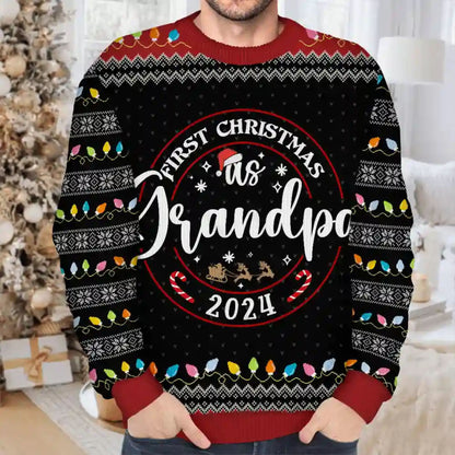 Erstes Weihnachten als Weihnachtsfamilie - Personalisierter Unisex-Hässlicher Pullover