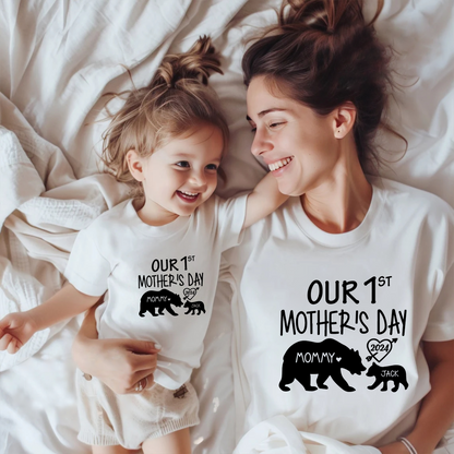 Unser Erster Muttertag - Personalisierte Shirts für Mutter und Kind