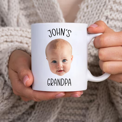 Personalisierte Babygesicht Kaffeetasse - Geburtstagsgeschenk für Opa