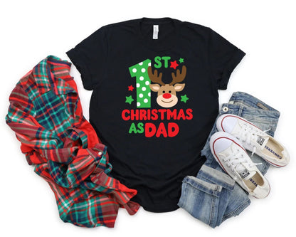 Personalisierte Familien Weihnachts Shirt, Mein erstes Weihnachten als Mama oder Papa Shirt