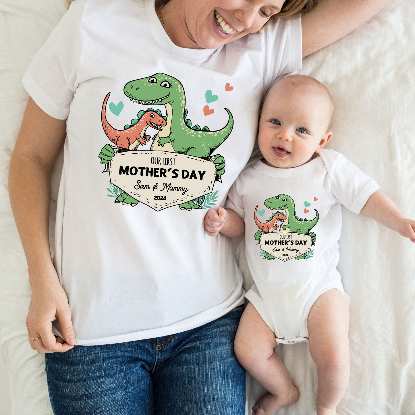 Erster Muttertag-Shirt - Personalisiertes Geschenk für Mutter und Baby