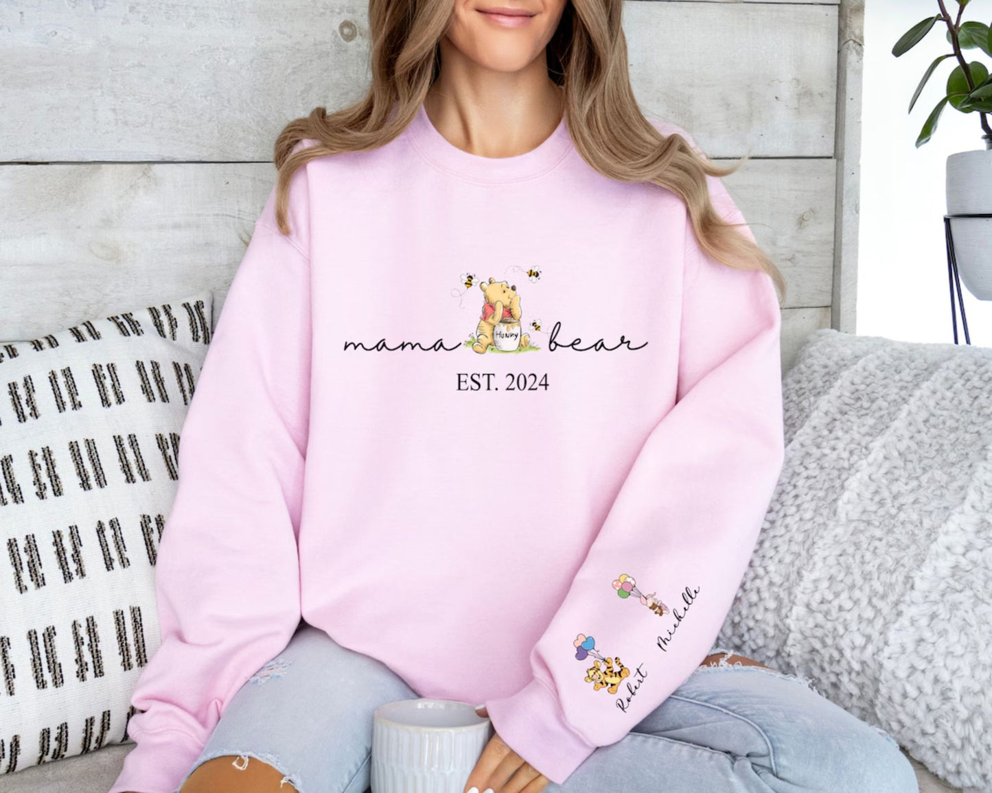 Personalisierter Mama-Bär Hoodie und Sweatshirt – Weihnachtsgeschenk für Mama