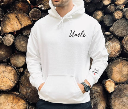 Personalisierte Onkel Sweatshirt, Onkel Sweatshirt mit den Namen der Kinder auf dem Ärmel, Onkel Geschenk