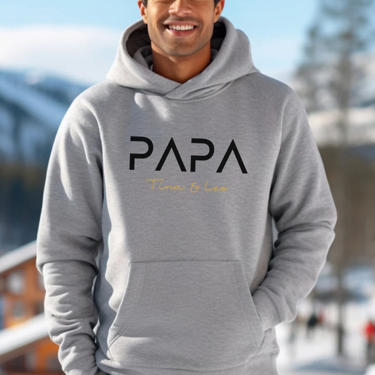 Personalisierter Papa-Hoodie mit Namen der Kinder – Geschenk für Papa