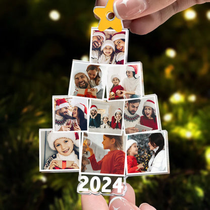 Foto-Weihnachtsbaum der Familie - Personalisiertes Familienfoto-Ornament