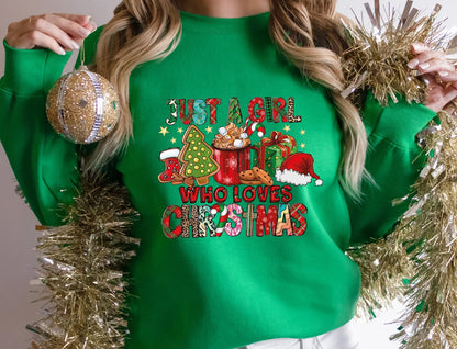 Just a Girl Who Loves Christmas-Sweatshirt – Festliches Geschenk für Sie