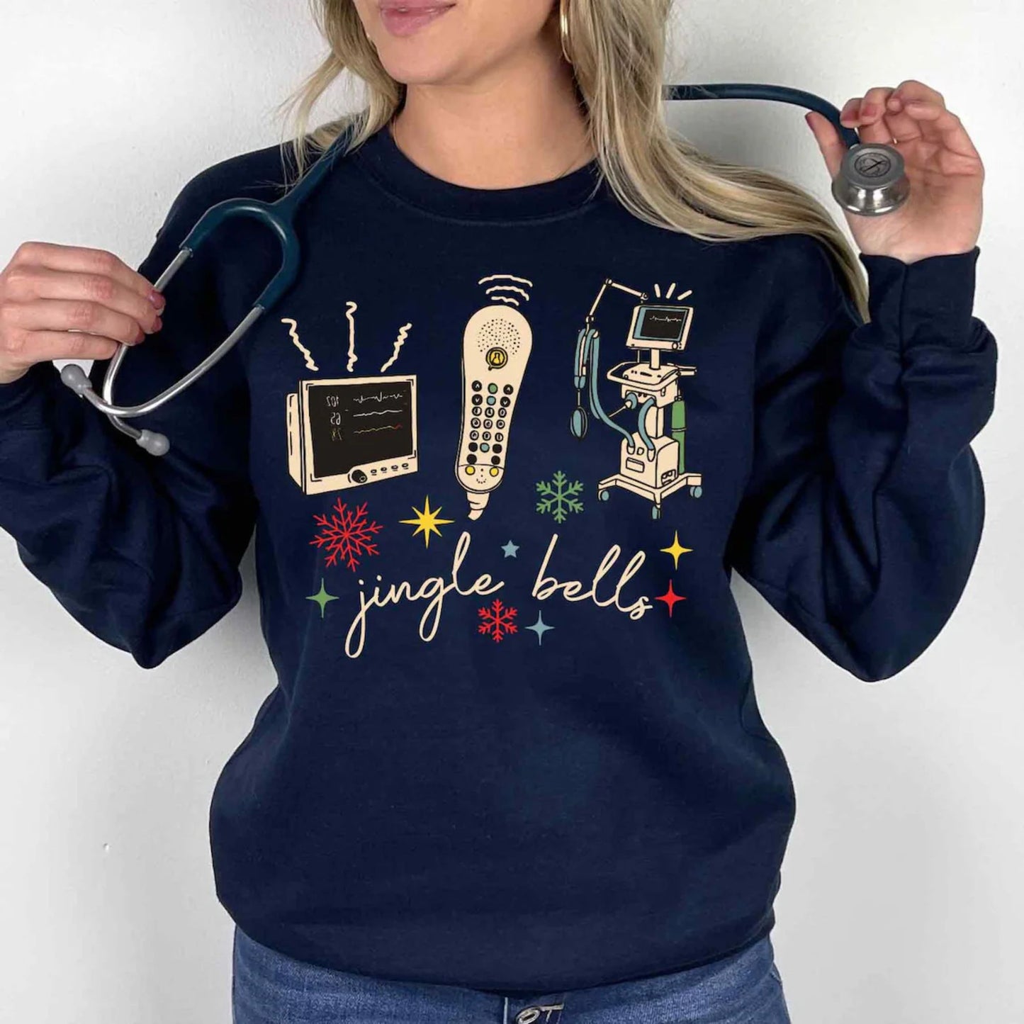 Jingle Bells Krankenschwester Shirt – Weihnachts-Shirt für Krankenschwestern