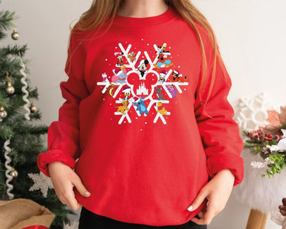 Schneeflocken-Weihnachtssweatshirt - Magisches Königreich Feiertagsshirt
