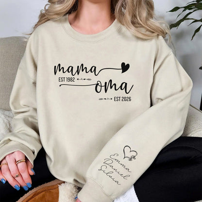 Personalisiertes Mama-Oma Sweatshirt – Pullover mit Enkel-Namen