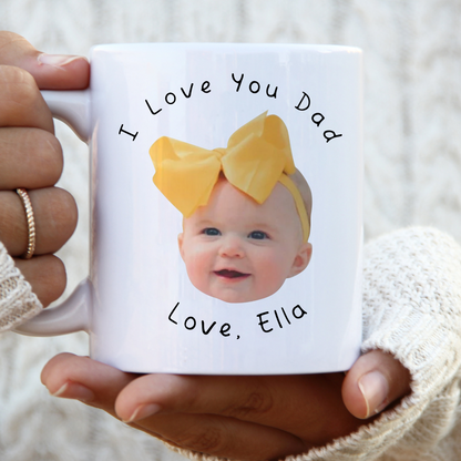 Personalisierte Babyfoto Tasse - Geschenk für Vatertag und Muttertag