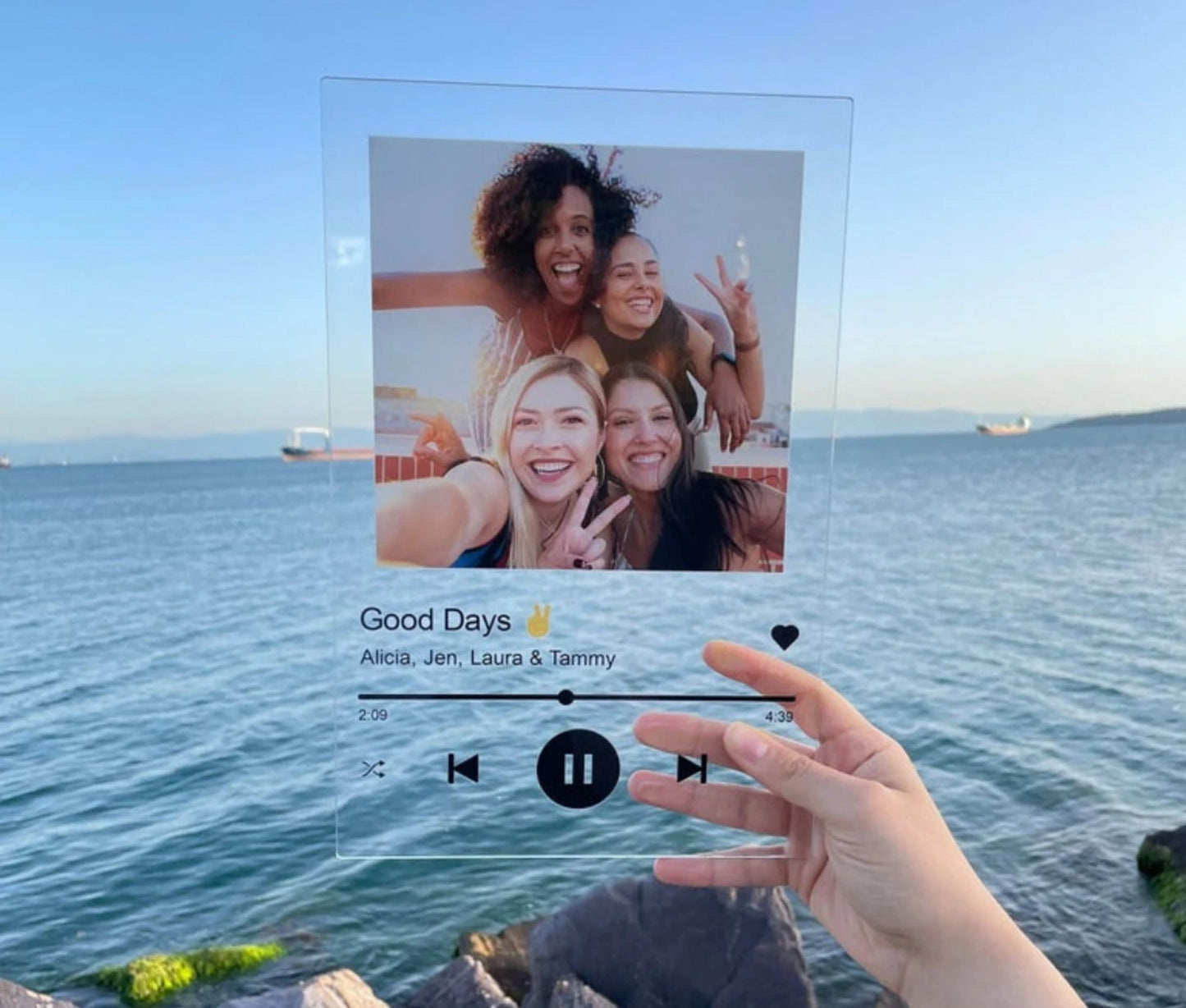 Personalisierte Acryl-Song mit Foto, Geschenk für die beste Freundin