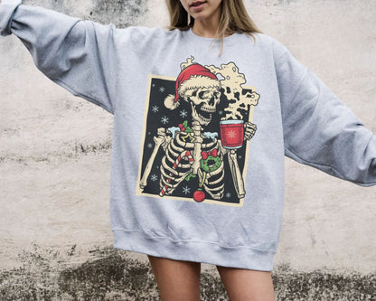 Dead Inside Skelett Weihnachts Sweatshirt – Weihnachtsgeschenk