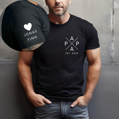 Persönliche Meilensteine & Namen Highlight Shirt - Für Papa