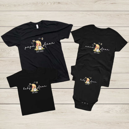 Personalisiertes Mama Bär, Papa Bär und Baby Bär Shirt – Passendes Familien Bären Geschenk