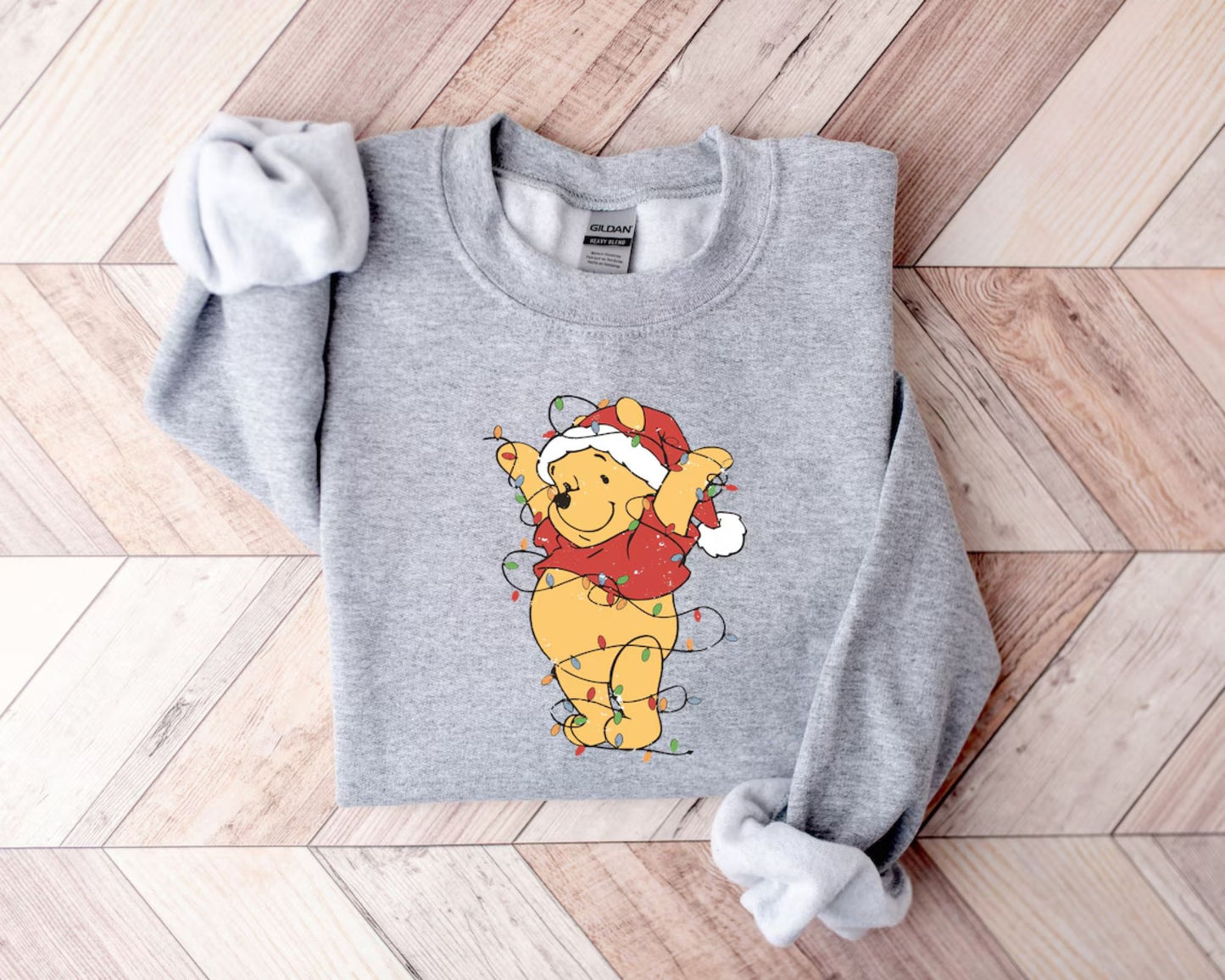 Winnie Puuh Weihnachtslichter Shirt - Weihnachtsgeschenk für Frauen