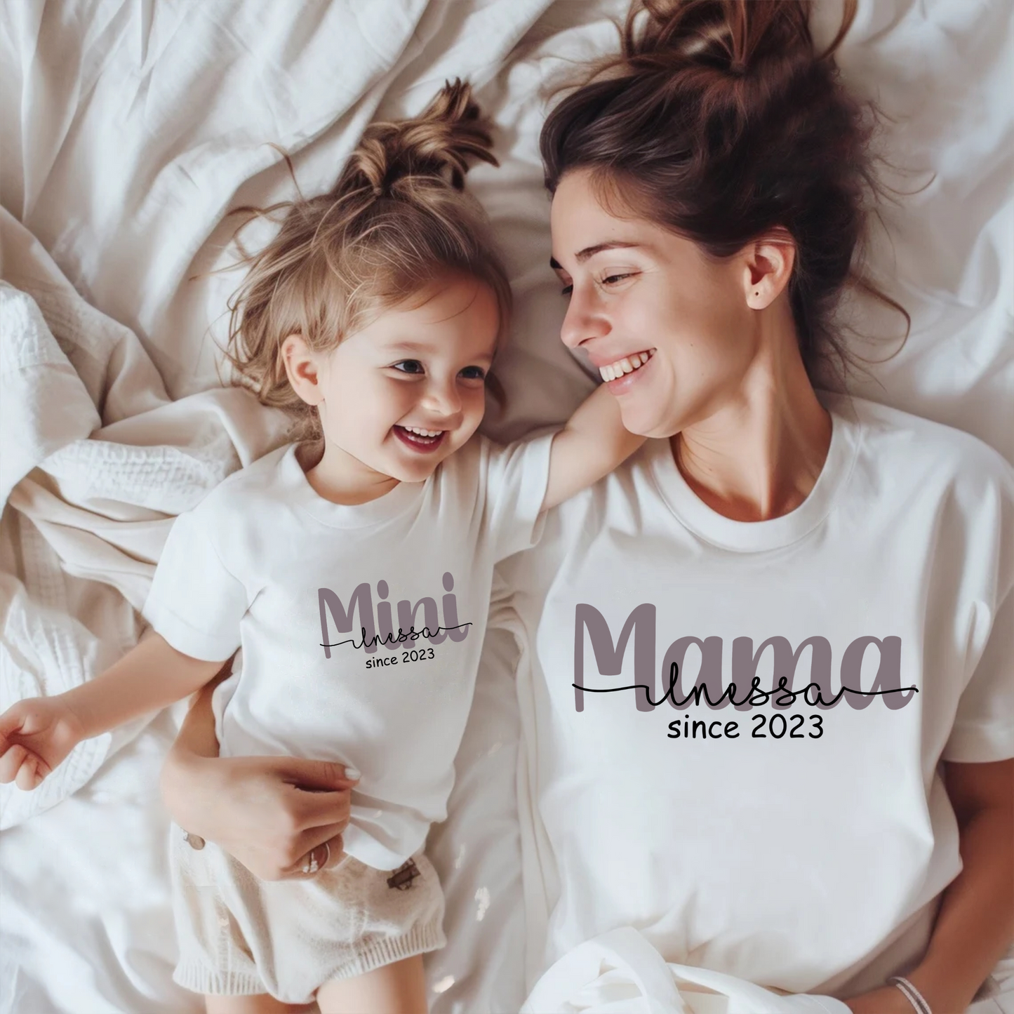 Mama & Mini Partner-T-Shirts - Personalisiertes Jahrgangsgeschenk