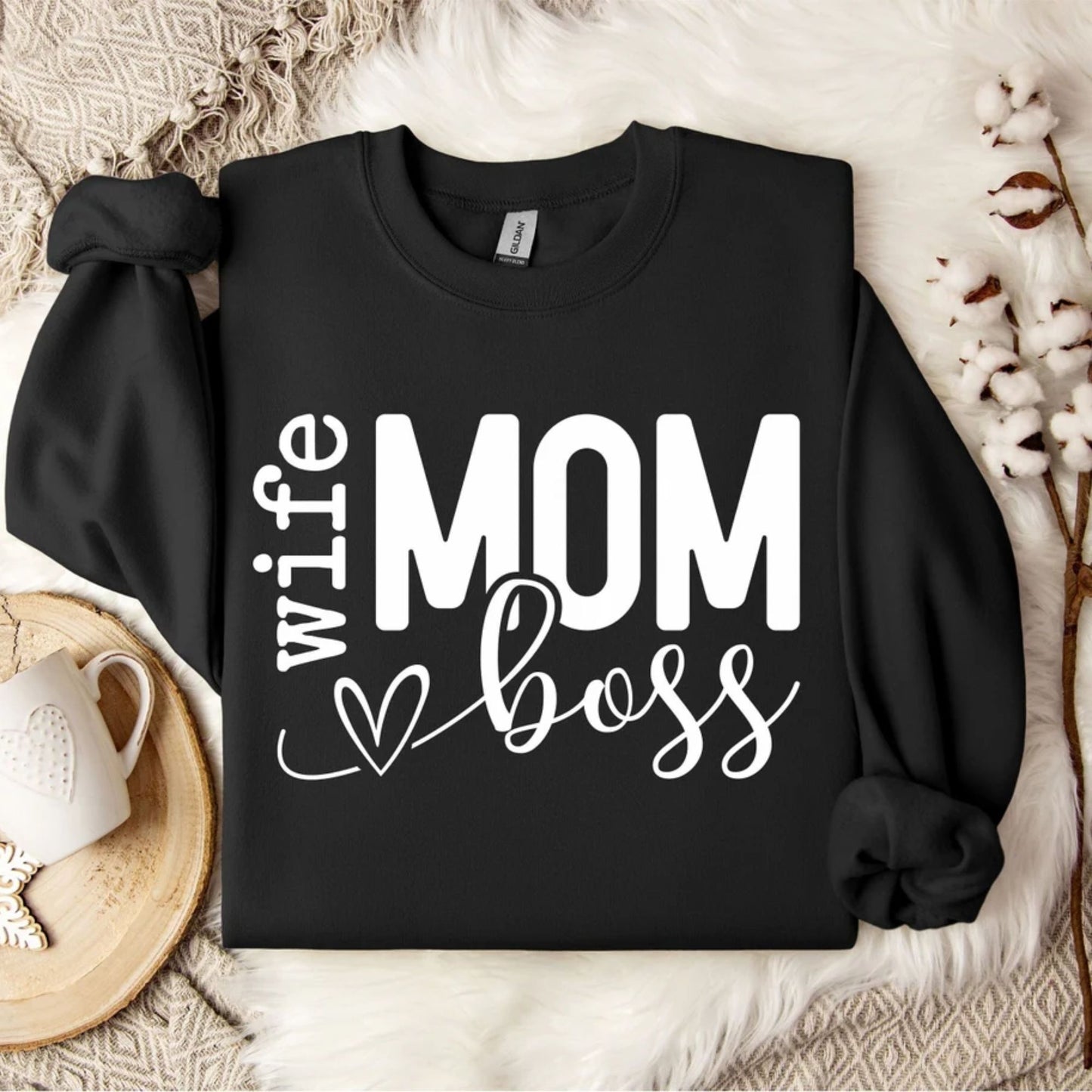 Mom Wife Boss Sweatshirt and Shirts, Mother's Day Gift