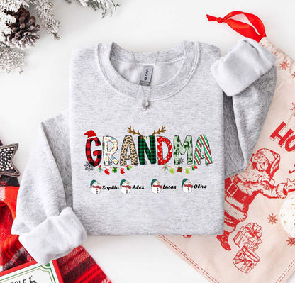 Personalisierter Oma Sweatshirt mit den Namen der Enkel