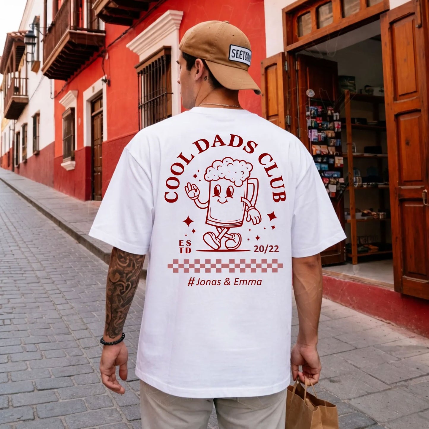 Personalisiert Cool Dads Club Shirts & Hoodie– Papa Geschenk mit Namen & Jahr