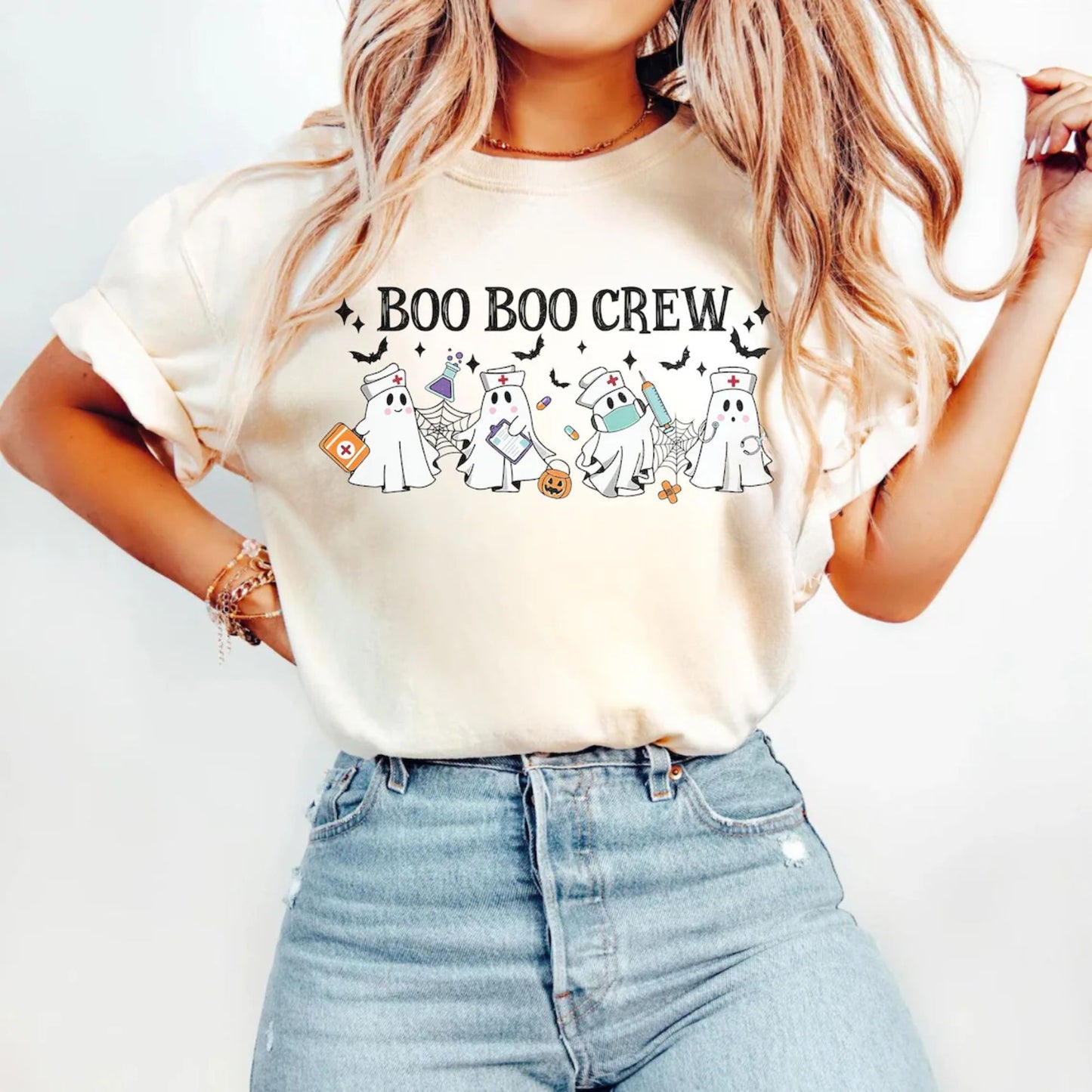 Boo Boo Crew Shirt - Geschenk für Krankenschwester, Lustiges Halloween Krankenschwester Shirt