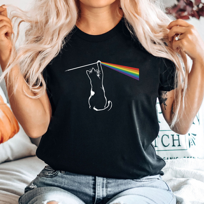 Pink Cat Floyd Musik-Vinyl Lustiges Unisex-T-Shirt - Geschenk für Musikliebhaber