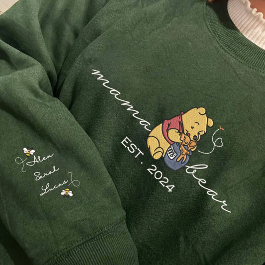 Besticktes Mama Bär Sweatshirt, Personalisiertes Mama Geschenk